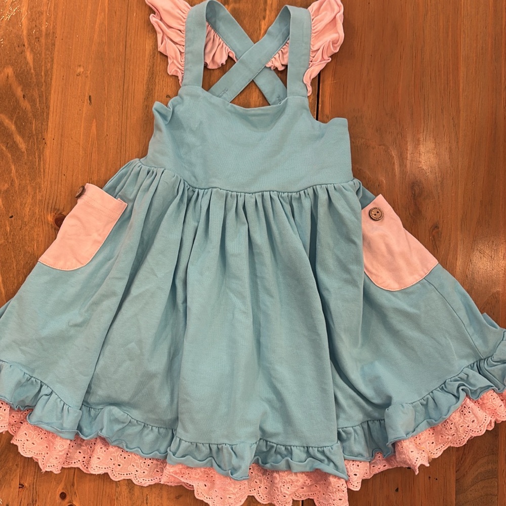 Blue and Pink Kids Casual Dress